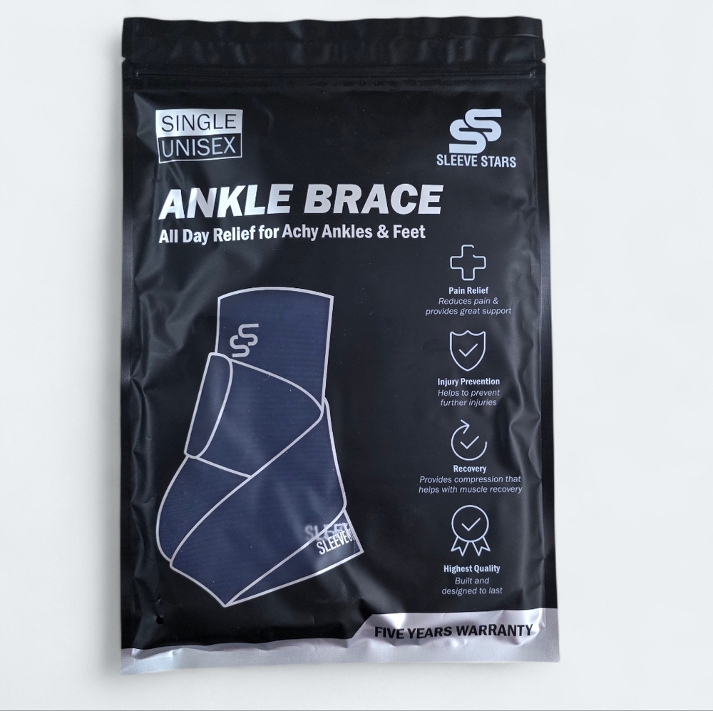 NEW Sleeve Stars Ankle Brace - Compression Sleeve with Adjustable Strap (Unisex)